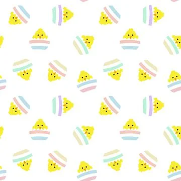 Rainbow Pastel Easter Egg Seamless Pattern Background Stock Illustration