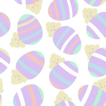Rainbow Pastel Easter Egg Seamless Pattern Background Illustrazione stock