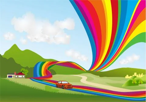 Rainbow path Illustrazione stock