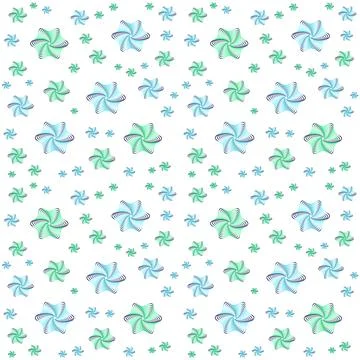 Rainbow pattern of abstract flower, arcs, stars on a white background, for .. Stock Illustration