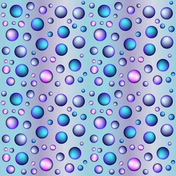 Rainbow pattern of bright soap bubbles, drops, bubbles and balls on a gradi.. Stockillustratie