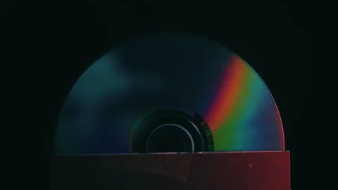Rainbow pattern on CD disk close up Stock Footage 337183054