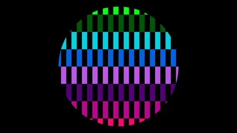  Rainbow Pattern Checkers circle alpha 	 Stock Footage 115564227