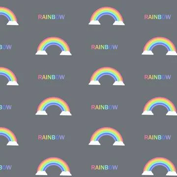 Rainbow pattern with inscription on a gray background Stock Illustration