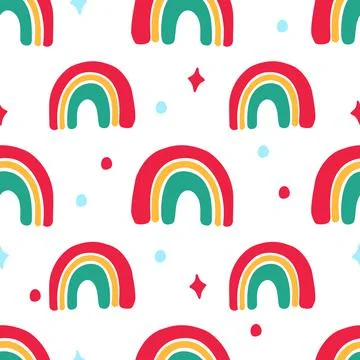 A rainbow pattern in the retro style of the 70s. Good vibes multi-colored pic Stock Illustration