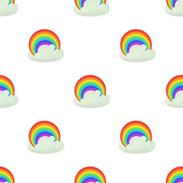 Rainbow pattern seamless vector Stock Illustration