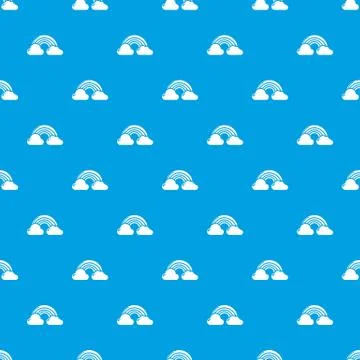 Rainbow pattern vector seamless blue Stock Illustration