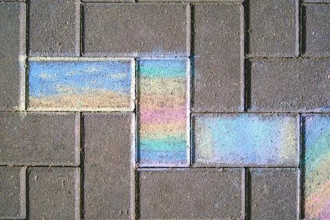 Rainbow on Pavement Stock Photos