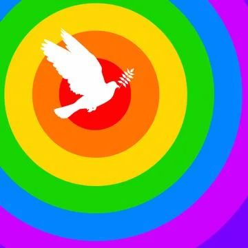 Rainbow peace dove Stock Illustration