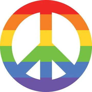 Rainbow Peace Sign Symbol Stock Illustration