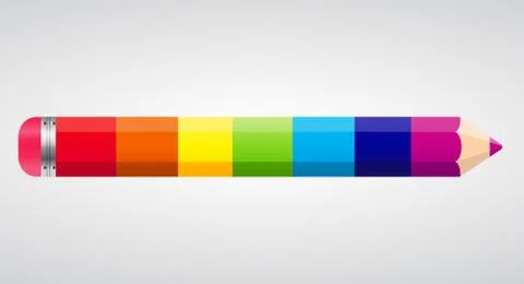 Rainbow Pencil Vector Illustration Stock Illustration
