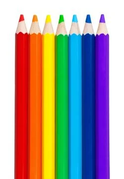 Rainbow pencils Stock Photos
