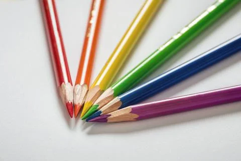 Rainbow pencils Stock Photos