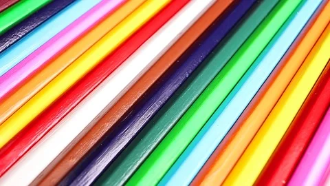 Rainbow pencils rotating texture pattern closeup footage Stock Footage 97234887
