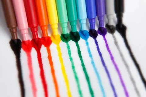 Rainbow Pens Stock Photos