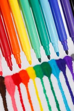 Rainbow Pens Stock Photos
