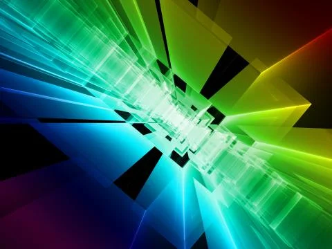 Rainbow perspective background - abstract digitally generated image Stock Illustration