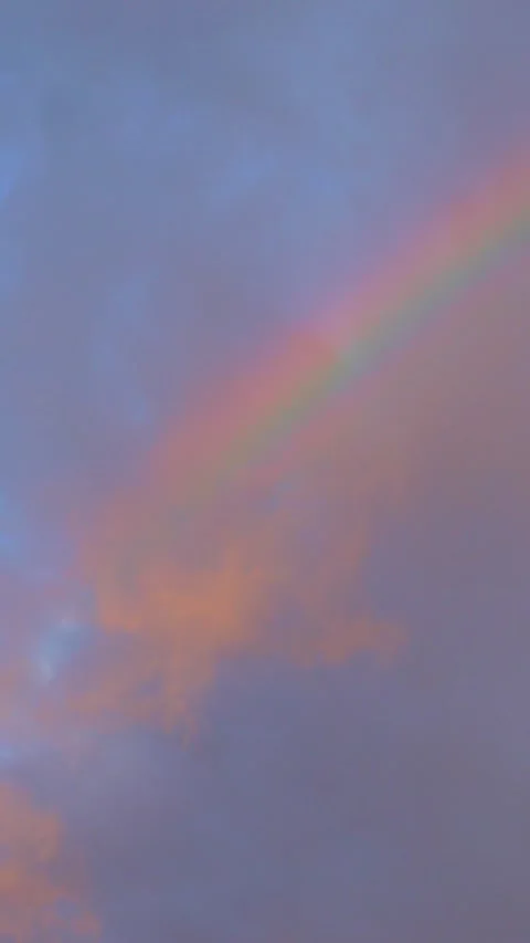 Rainbow Piercing Through Orange and Blue Sunset Vidéo 344936407