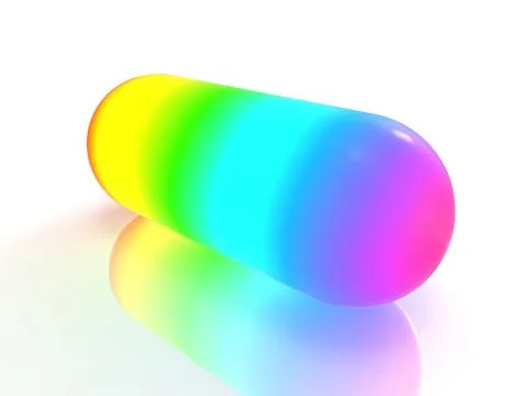 Rainbow pill Stock Illustration