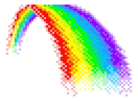 Rainbow Pixel Art 8 Bit Arcade Video Game Icon Stock Illustration