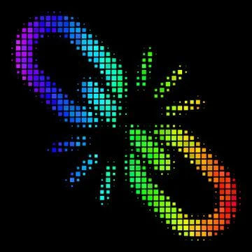 Rainbow Pixel Break Chain Link Icon 스톡 일러스트