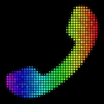 Rainbow Pixel Call Icon Illustrazione stock