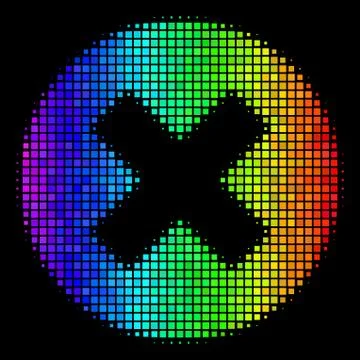 Rainbow Pixel Cancel Icon Illustrazione stock