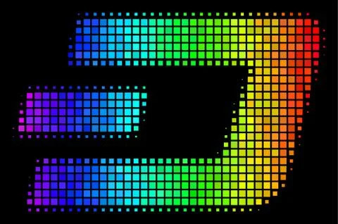 Rainbow Pixel Dash Currency Icon Illustrazione stock