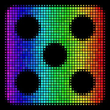 Rainbow Pixel Dice Icon Illustrazione stock