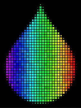 Rainbow Pixel Drop Icon 스톡 일러스트