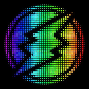 Rainbow Pixel Electroneum Icon Stock Illustration