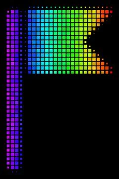 Rainbow Pixel Flag Icon Stock Illustration