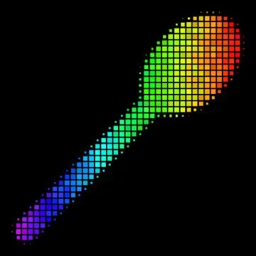 Rainbow Pixel Spoon Icon Stock Illustration