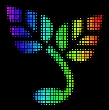 Rainbow Pixel Sprout Icon Stock Illustration