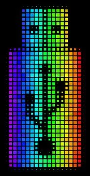 Rainbow Pixel USB Flash Drive Icon Stock Illustration