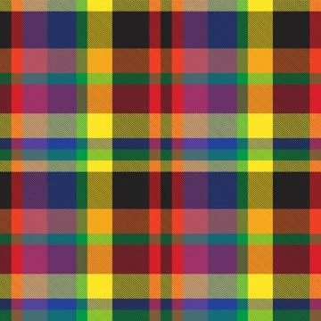 Rainbow Plaid Tartan Checkered Seamless Pattern Stock Illustration