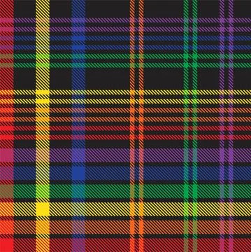 Rainbow Plaid Tartan Checkered Seamless Pattern Stock Illustration