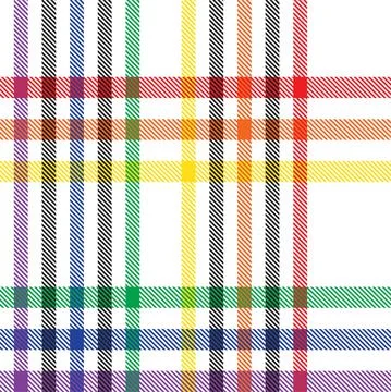 Rainbow Plaid Tartan Checkered Seamless Pattern Stock Illustration