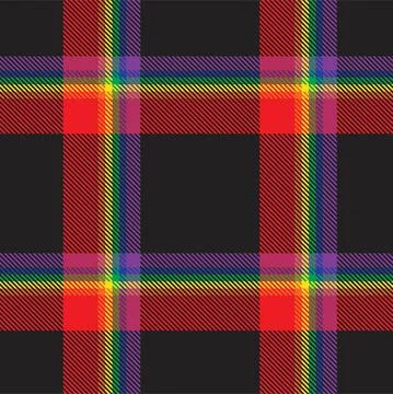 Rainbow Plaid Tartan Checkered Seamless Pattern Illustrazione stock