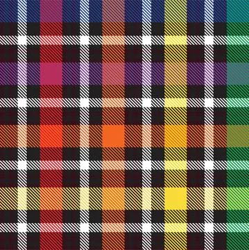 Rainbow Plaid Tartan Checkered Seamless Pattern Stock Illustration