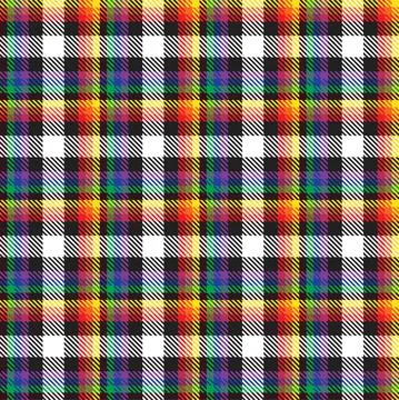Rainbow Plaid Tartan Checkered Seamless Pattern Stock Illustration