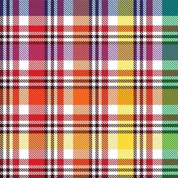 Rainbow Plaid Tartan Checkered Seamless Pattern Stock Illustration