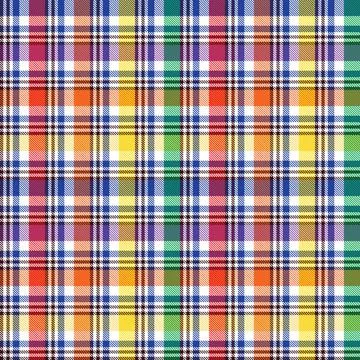 Rainbow Plaid Tartan Checkered Seamless Pattern Stock Illustration