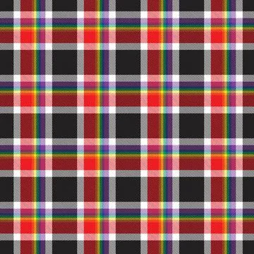 Rainbow Plaid Tartan Checkered Seamless Pattern Stock Illustration