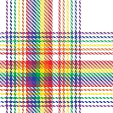 Rainbow Plaid Tartan Checkered Seamless Pattern Stock Illustration
