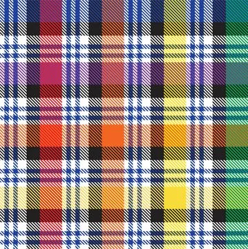 Rainbow Plaid Tartan Checkered Seamless Pattern Stock Illustration
