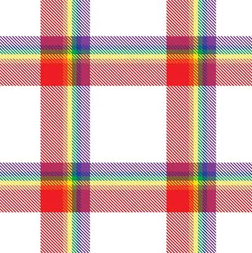 Rainbow Plaid Tartan Checkered Seamless Pattern Stock Illustration