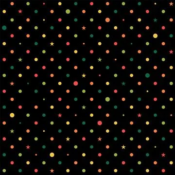 Rainbow Polka Dot Black Background 스톡 일러스트