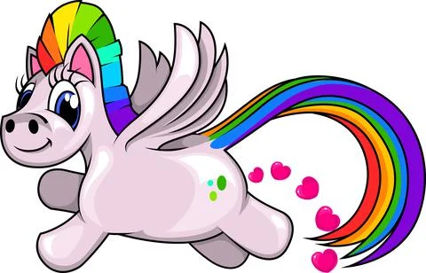 Rainbow Pony Stock Illustration