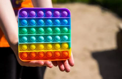 Rainbow Pop it fidget toy Stock Photos
